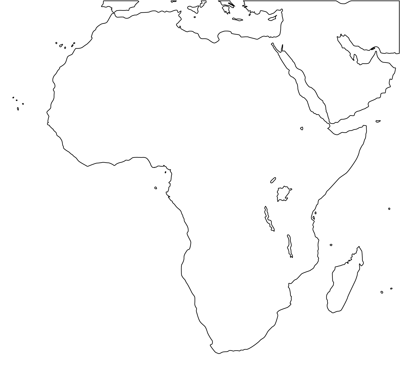 Blank kart over Afrika