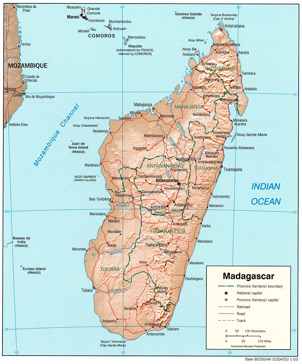 Terreng kart over Madagaskar