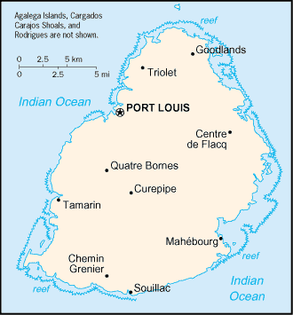 Politisk kart over Mauritius 2008