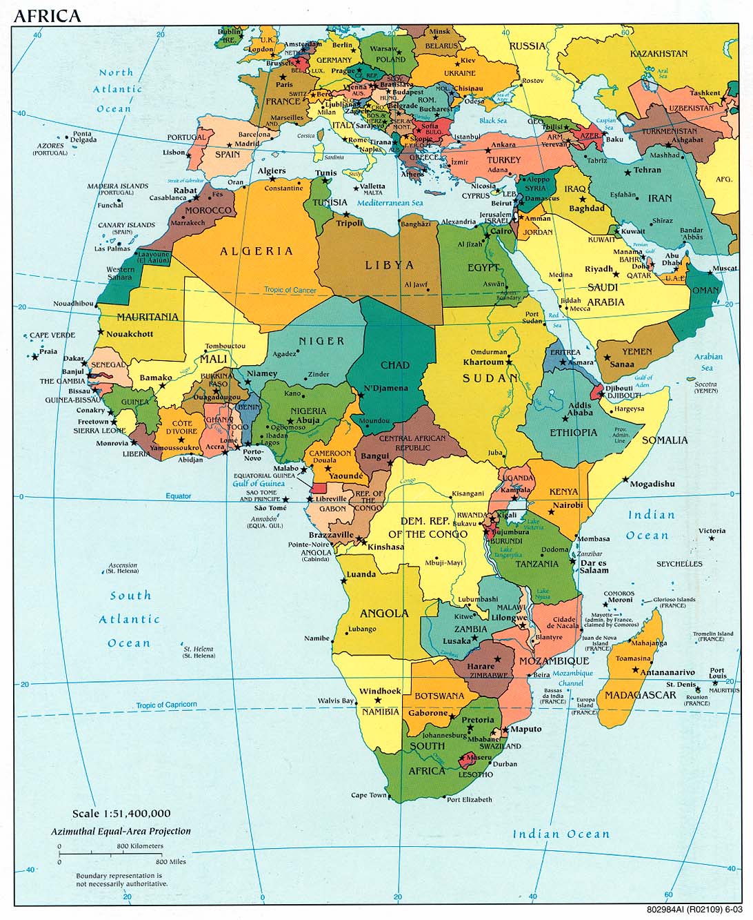 Politisk kart over Afrika