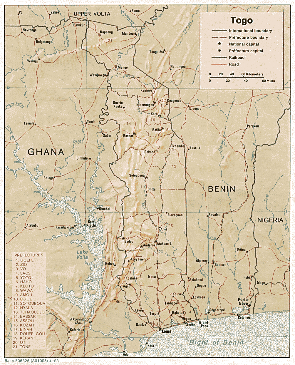 Terreng kart over Togo